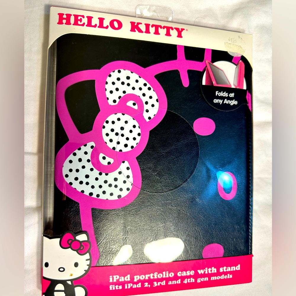 Hello Kitty black iPad portfolio case with stand - iPad 2, 3rd & 4th gen models